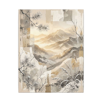Shibui Mountain Mist Canvas Art - Japandi Japanese Pattern