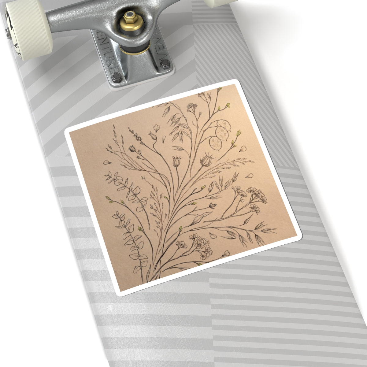 Dried Flowers Spring Sticker | Japandi Earthy Design Art Print