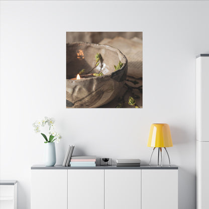 Candlelight Ceramic Bowl Canvas Art - Japandi Ma
