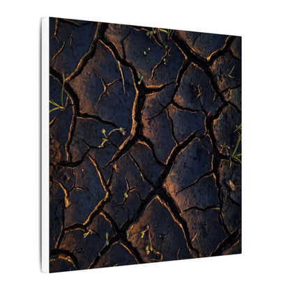 Cracked Earth Moody Minimal Canvas Art | Luxurious Dark Japandi Art