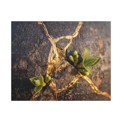 Rust Patina Gold Repair Canvas Art | Resilient Kintsugi Art