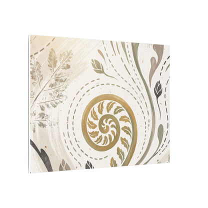 Japandi Fern Unfurling in Golden Hour | Japanese Pattern Canvas Art