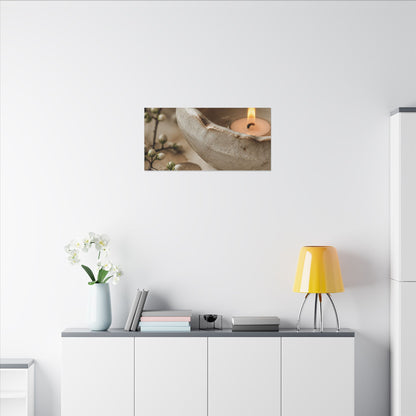 Kanso Ceramic Bowl Canvas Art - Japandi Watercolor