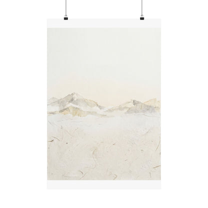 Winter Mountain Mist Texture Wall Art Print | Elegant Decor Art Print