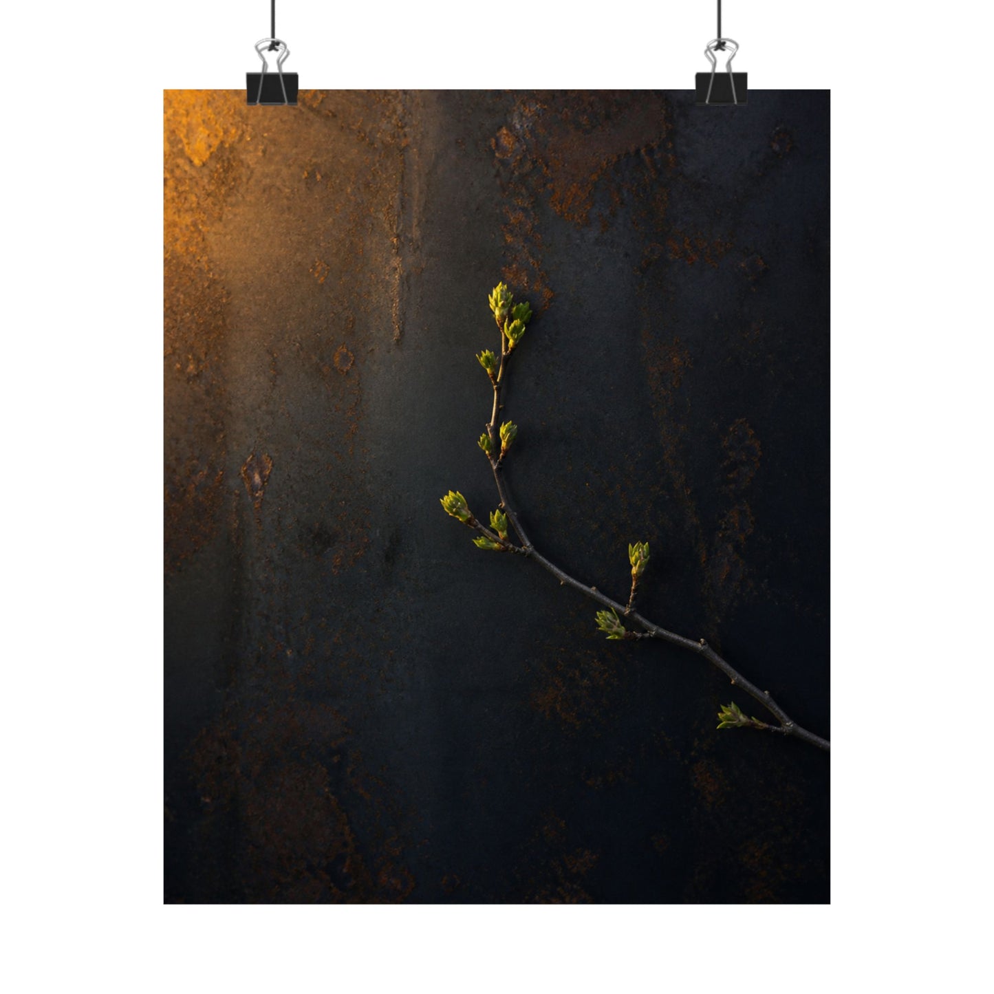 Bold Rust Patina Wall Art Print - Moody Minimal Dark Japandi