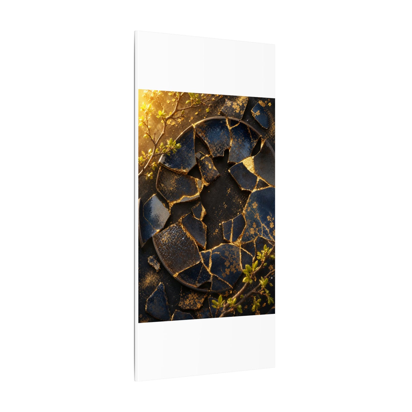 Golden Hour Broken Pottery Canvas Art - Kintsugi Ma