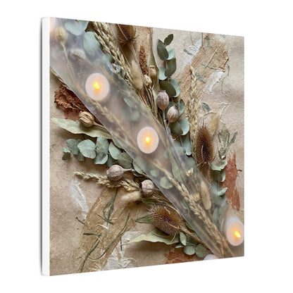 Candlelight Dried Flowers Canvas Art - Japandi Kanso
