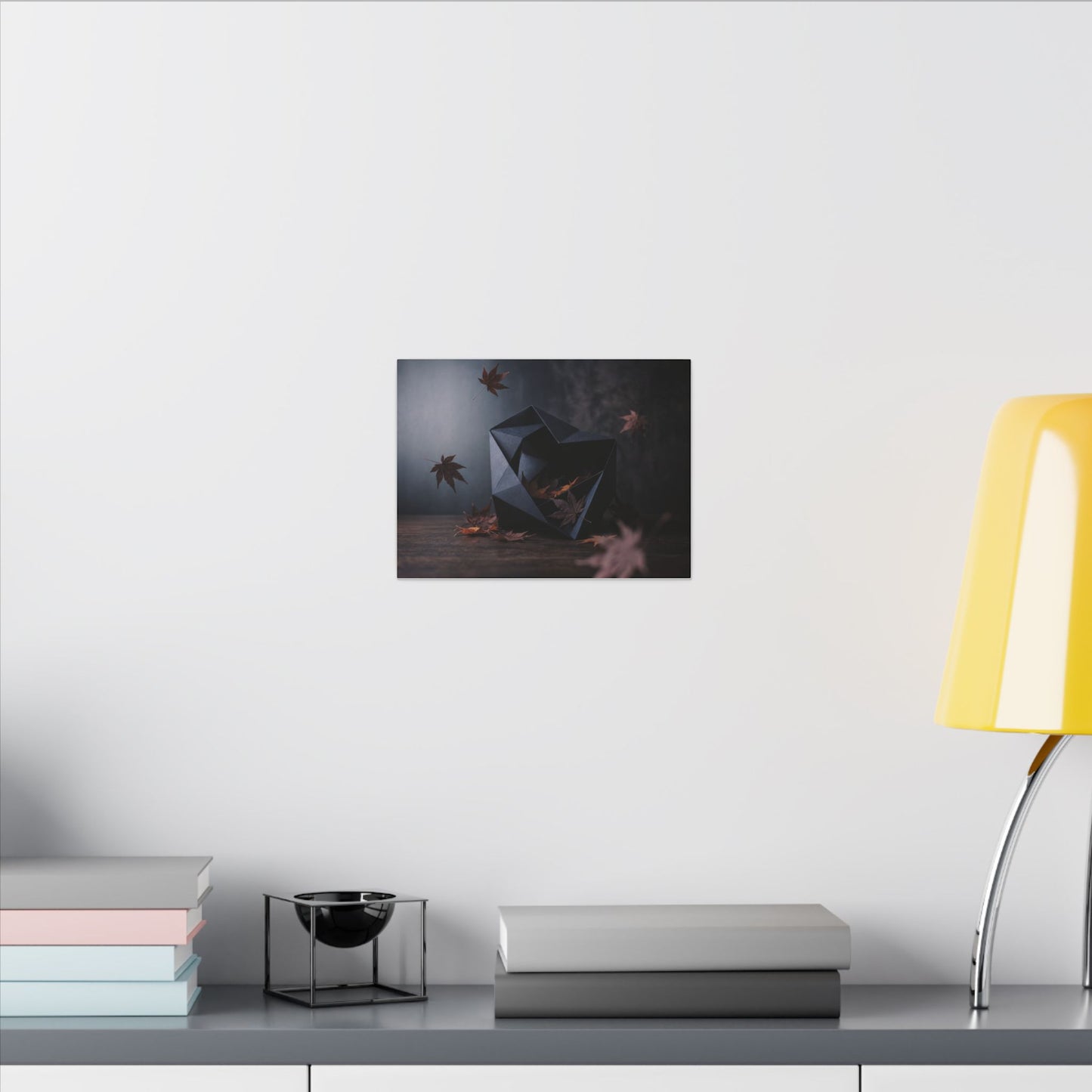 Dark Japandi Paper Fold in Dawn | Shadow Zen Canvas Art
