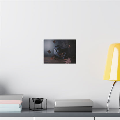 Dark Japandi Paper Fold in Dawn | Shadow Zen Canvas Art