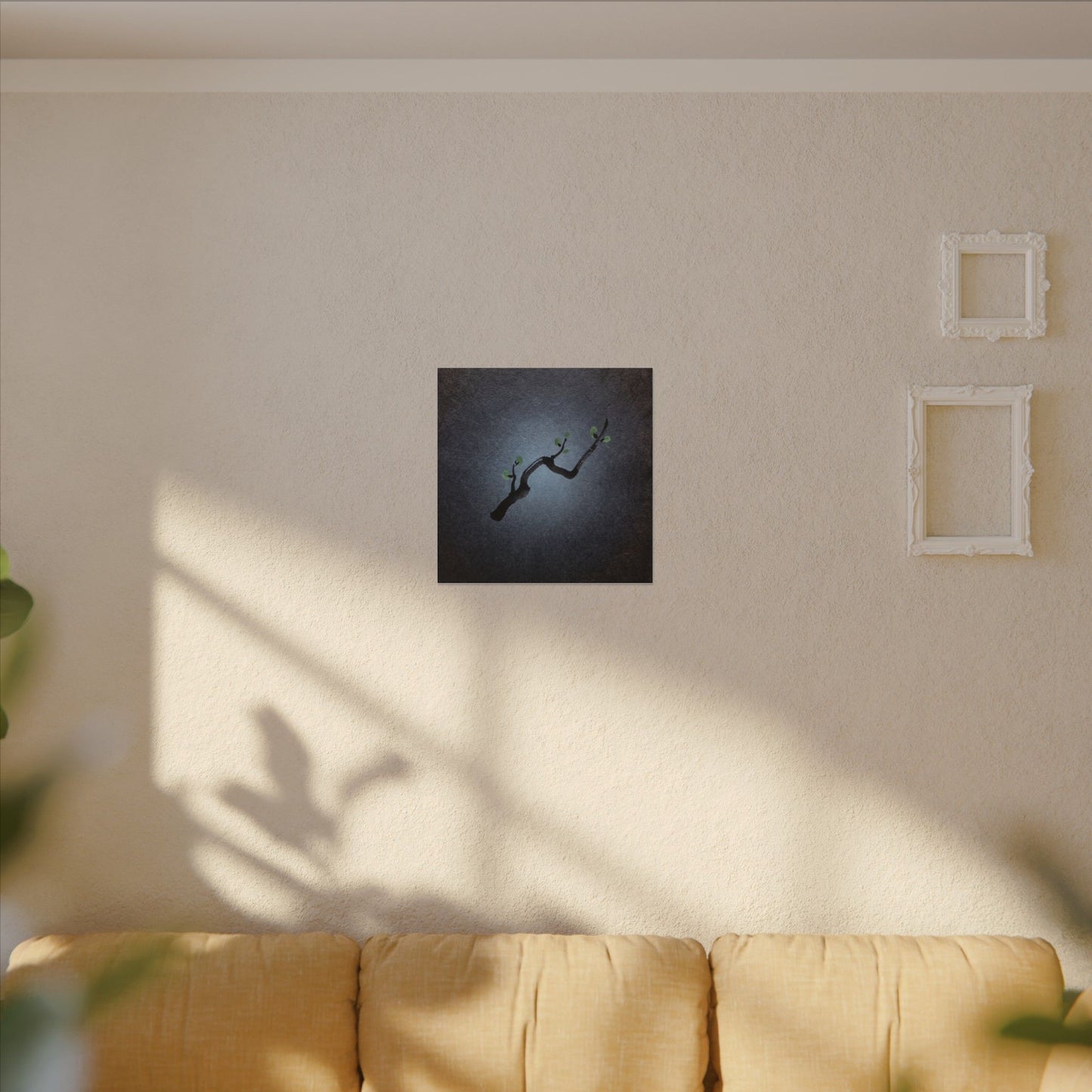 Ink Brushstroke Canvas Art | Spring Dark Japandi Moody Minimal Art