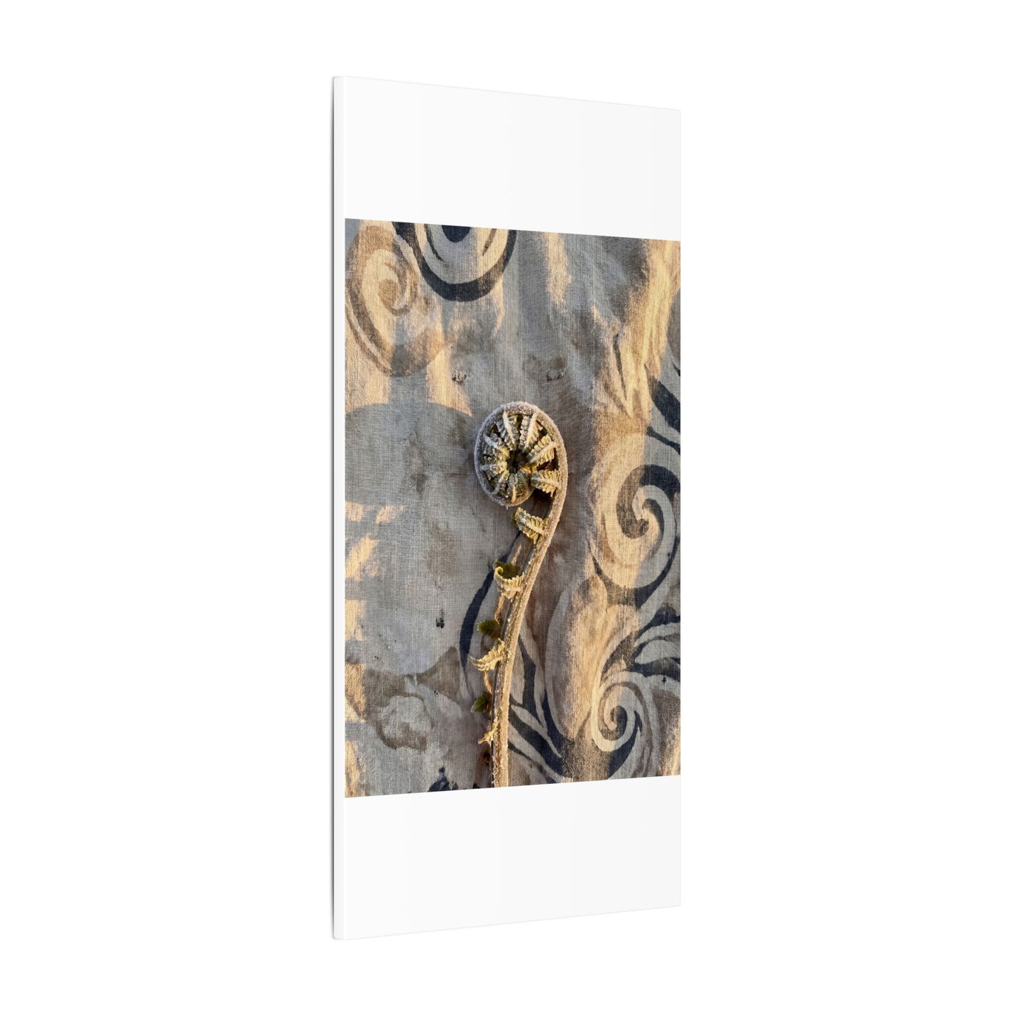Fern Unfurling Canvas Art | Winter Japandi Japanese Pattern Art