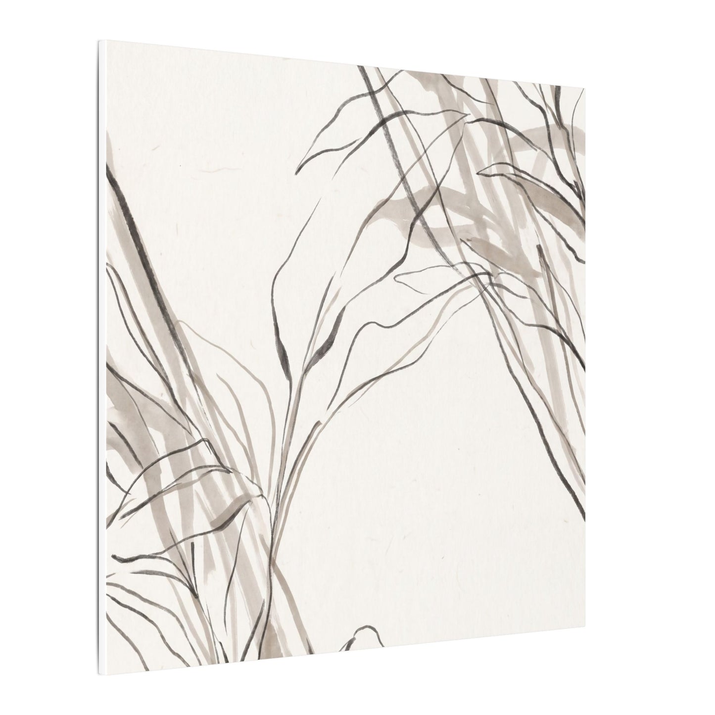 Neutral Shoji Screen Canvas Art - Minimal Line Japandi