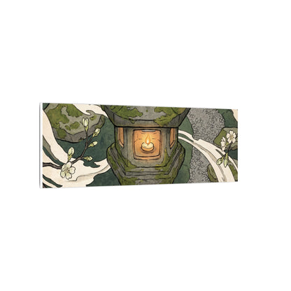 Zen Stone Lantern in Candlelight | Ukiyo E Inspired Canvas Art