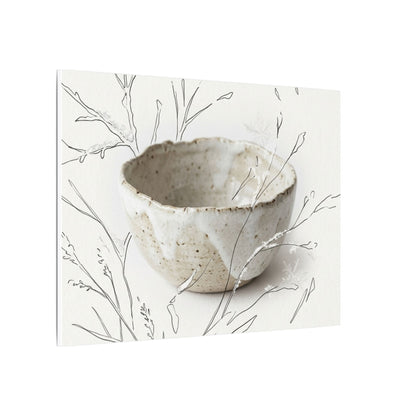 Neutral Ceramic Bowl Canvas Art - Minimal Line Japandi