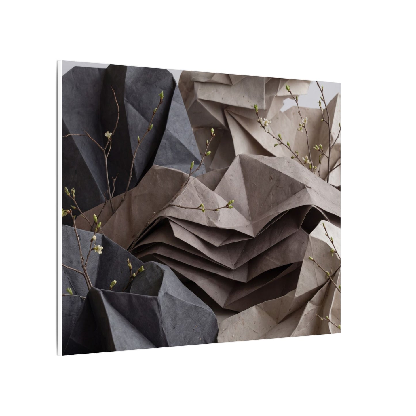 Neutral Paper Fold Canvas Art - Texture Japandi