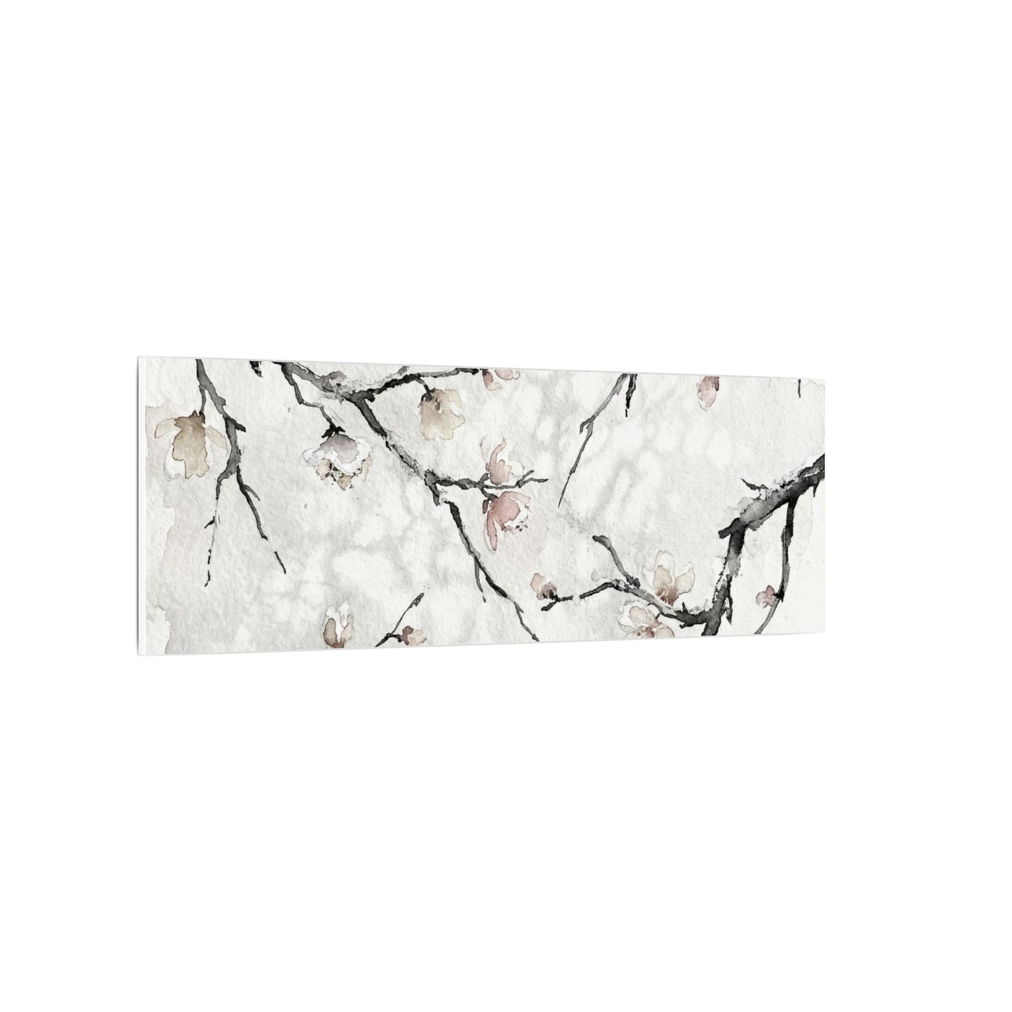 Cherry Blossom Canvas Art | Winter Japandi Watercolor Art