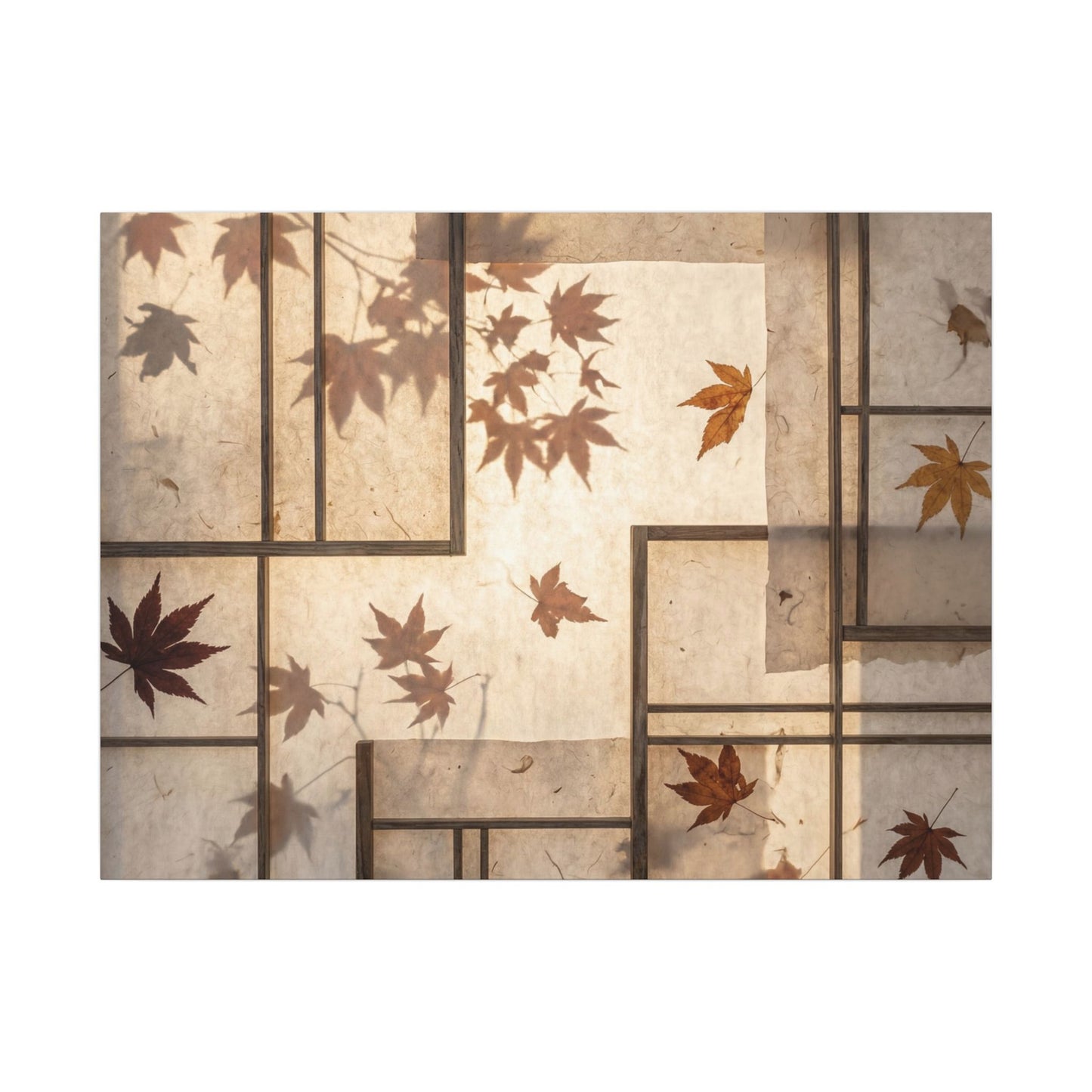 Shoji Screen Japanese Pattern Canvas Art | Neutral Japandi Art