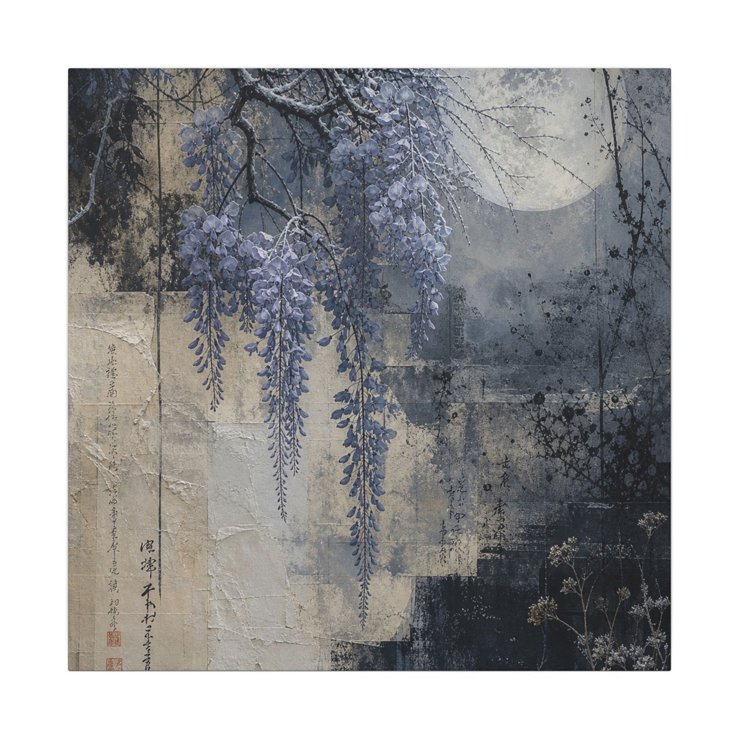 Winter Wisteria Texture Canvas Art | Elegant Decor