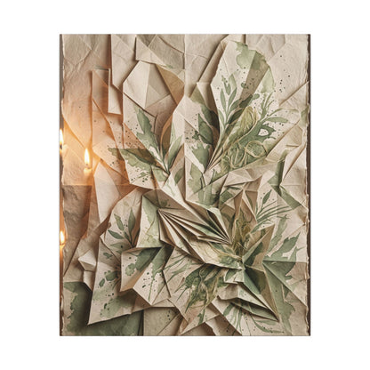 Japandi Paper Fold in Candlelight | Texture Canvas Art