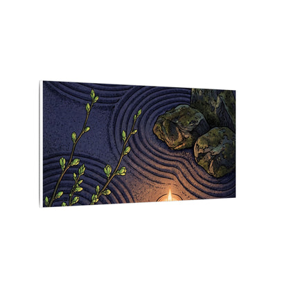 Mono No Aware Rock Garden Canvas Art - Zen Ukiyo E Inspired