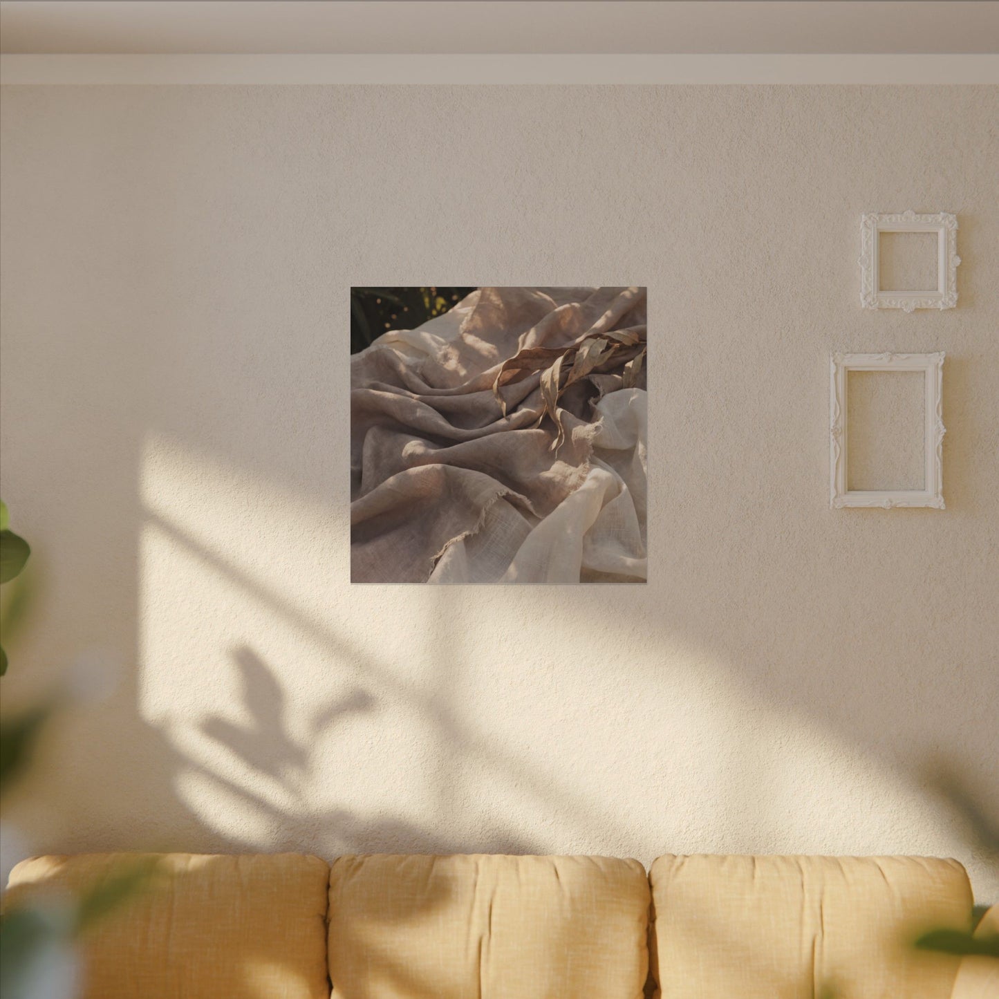 Silk Drape Summer Canvas Art | Japandi Neutral Design