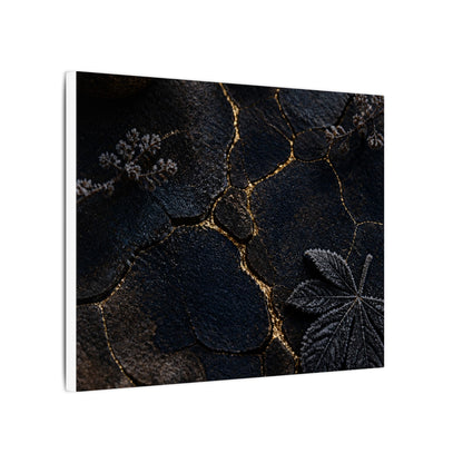 Candlelight Cracked Earth Canvas Art - Dark Japandi Ma