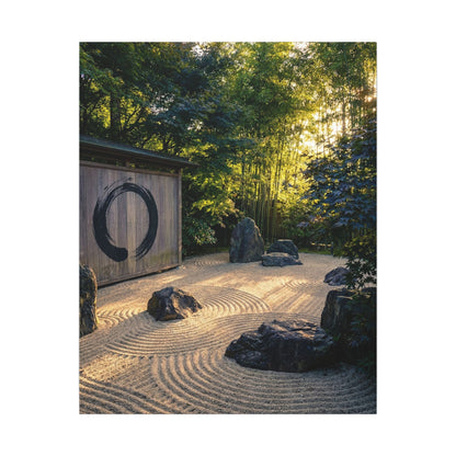 Rock Garden Enso Canvas Art | Tranquil Zen Art