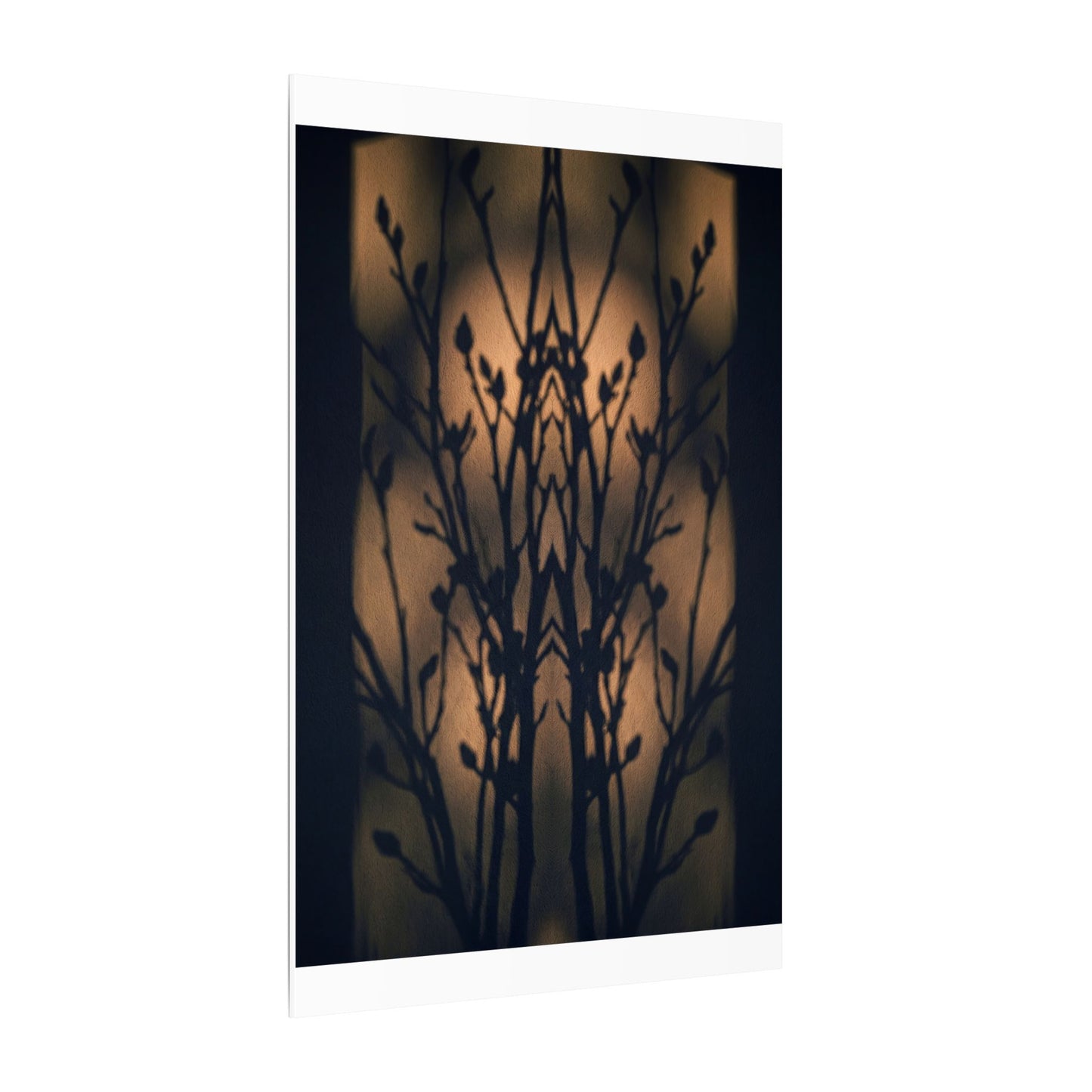 Dark Japandi Shadow Play in Golden Hour | Shadow Zen Canvas Art