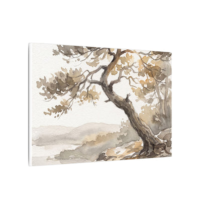 Pine Tree Watercolor Canvas Art | Elegant Japandi Art