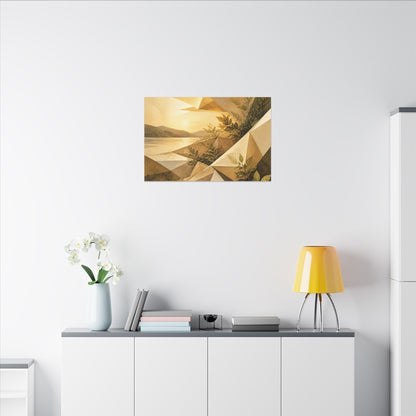 Golden Hour Paper Fold Canvas Art - Japandi Ma