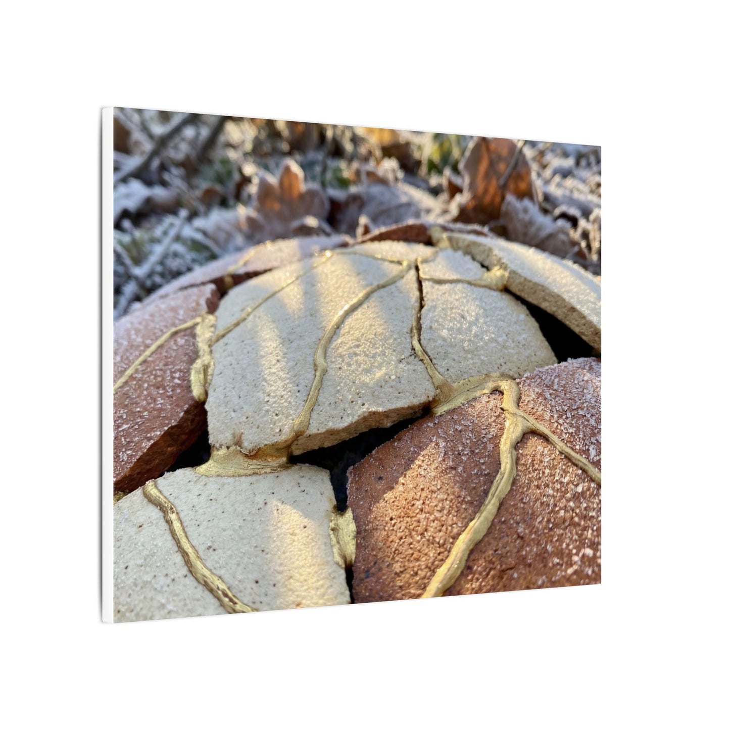Broken Pottery Crackle Gold Canvas Art | Healing Kintsugi Art
