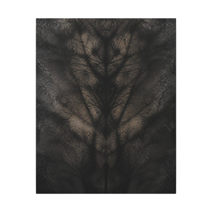 Seijaku Shadow Play Canvas Art - Dark Japandi Charcoal Ink