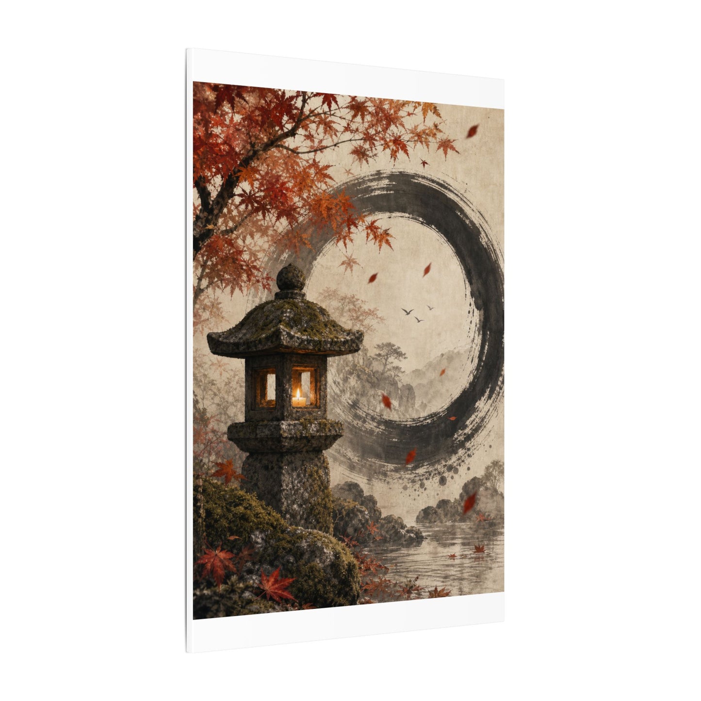 Ma Stone Lantern Canvas Art - Zen Enso