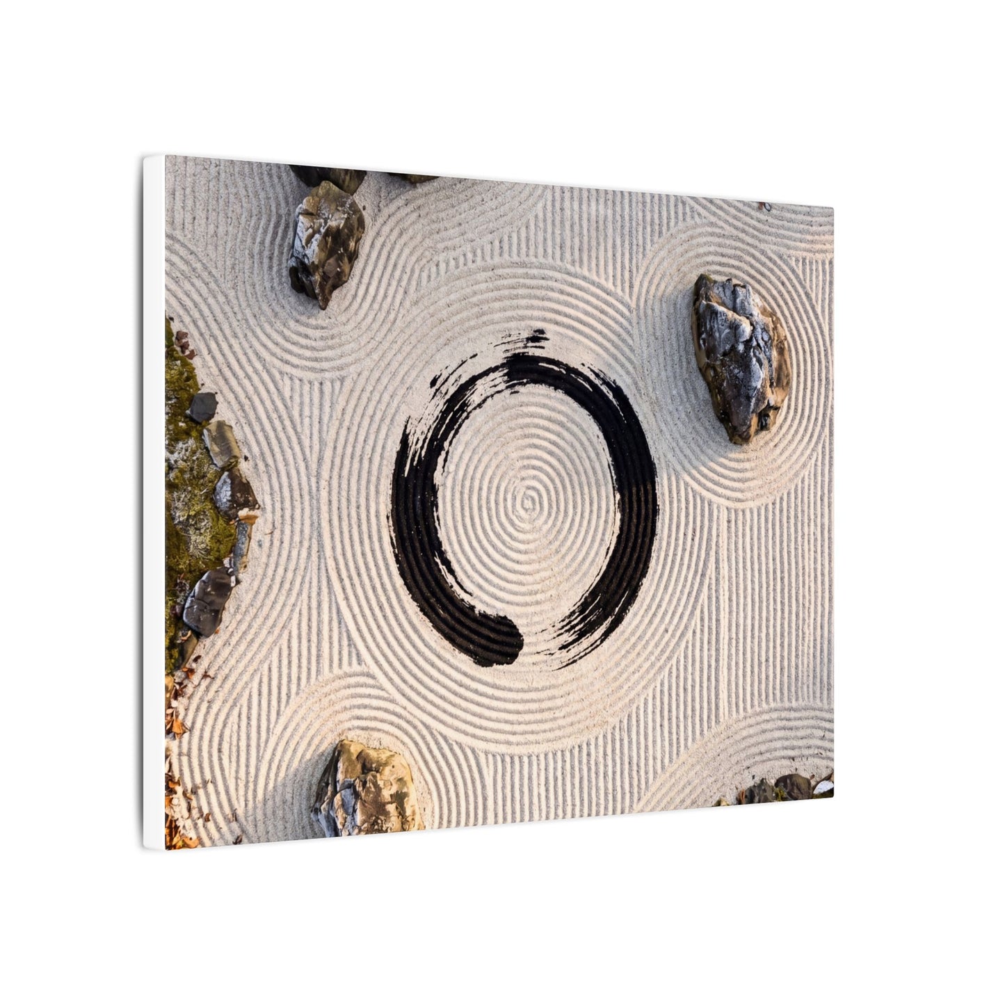 Rock Garden Canvas Art | Winter Zen Enso Art