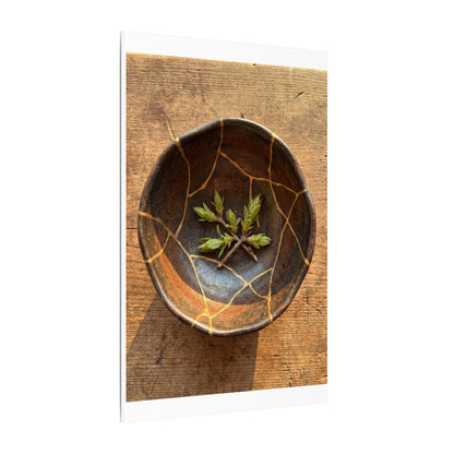 Ceramic Bowl Gold Repair Canvas Art | Resilient Kintsugi Art