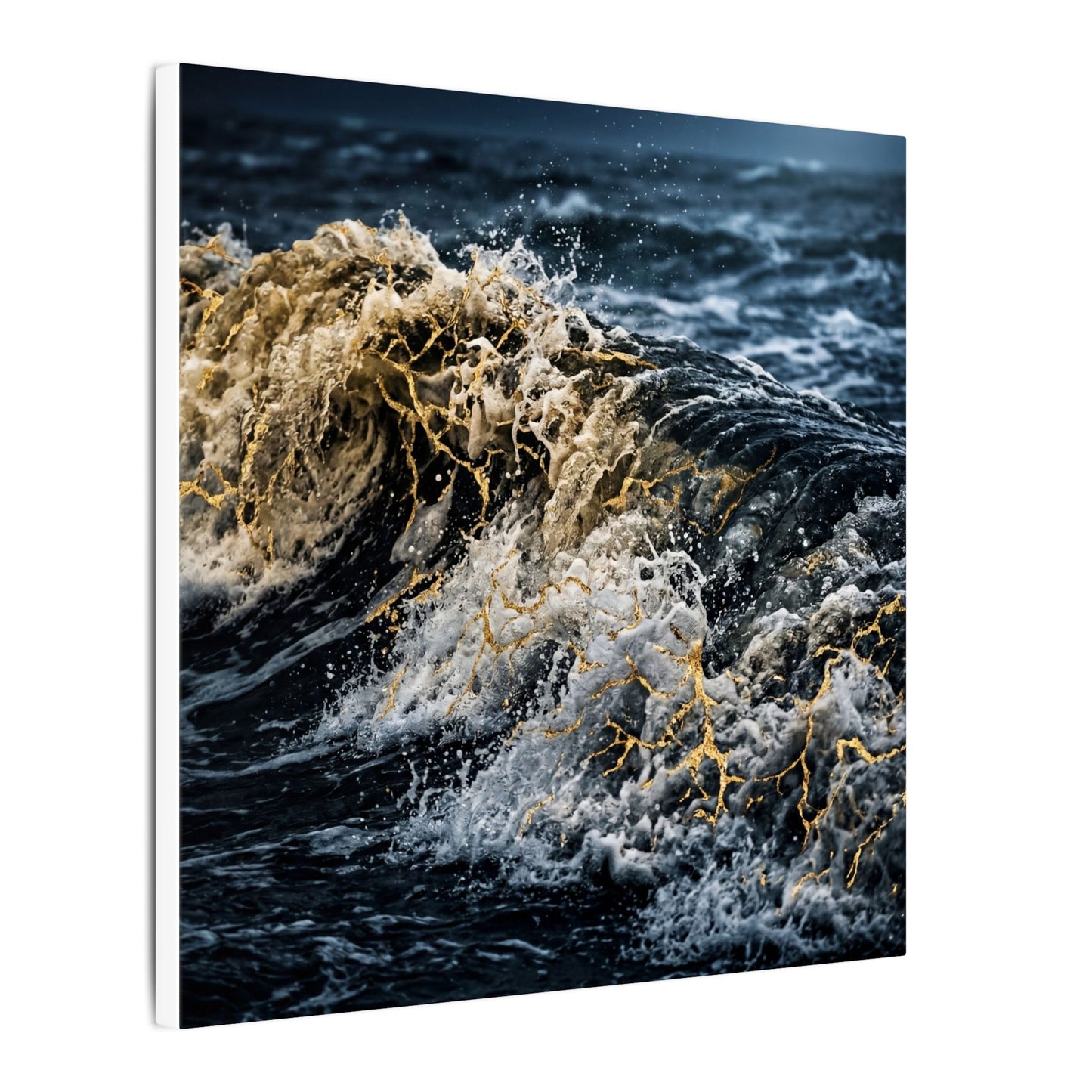 Ocean Wave Winter Canvas Art | Kintsugi Artful Design Art Print