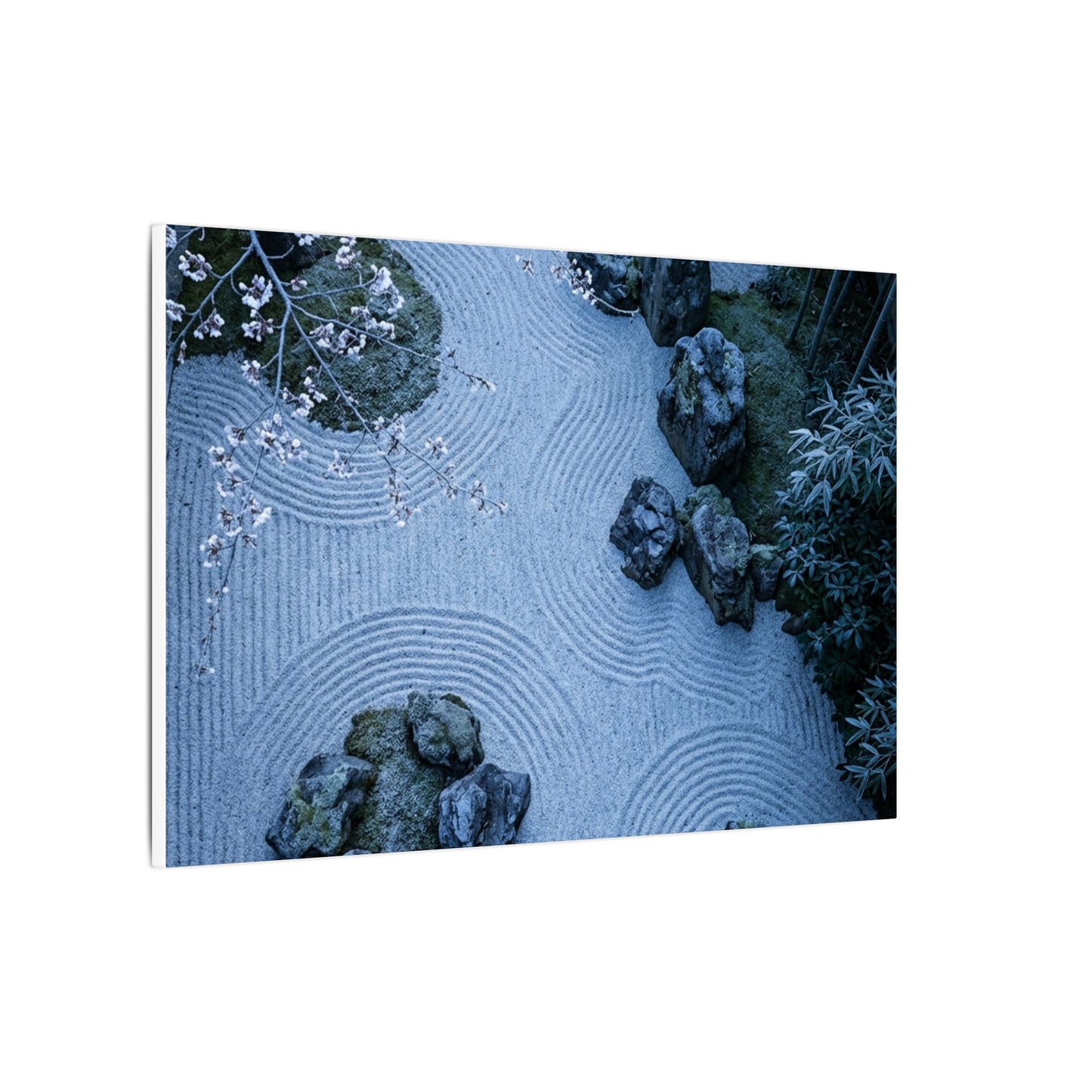 Contemplative Cherry Blossom Canvas Art - Karesansui Zen