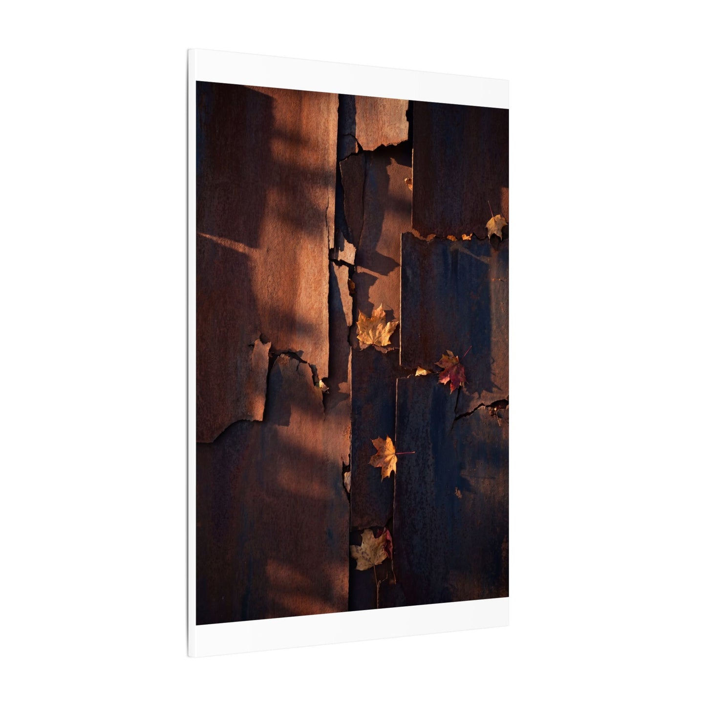 Seijaku Rust Patina Canvas Art - Dark Japandi Shadow Zen
