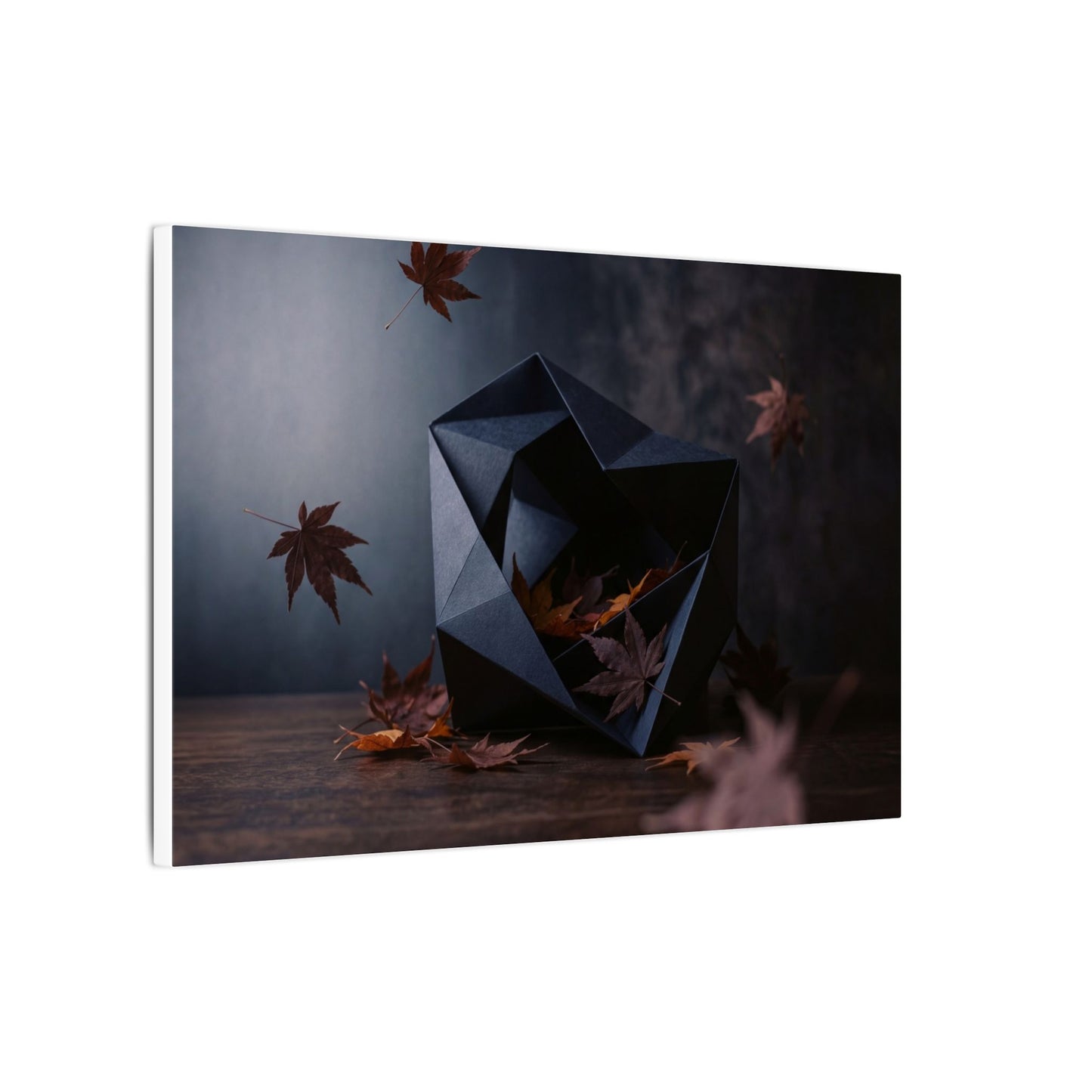Dark Japandi Paper Fold in Dawn | Shadow Zen Canvas Art