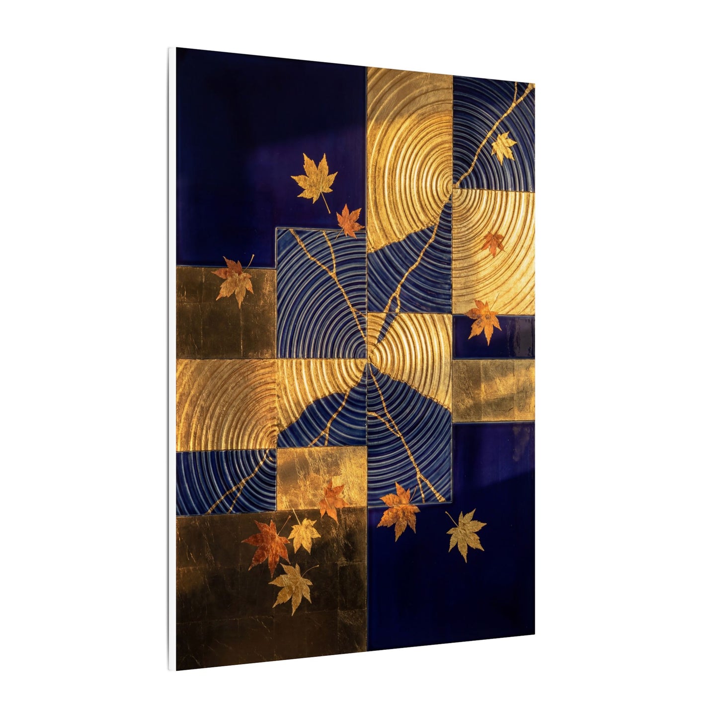 Autumn Water Ripple Crackle Gold Canvas Art | Artful Decor