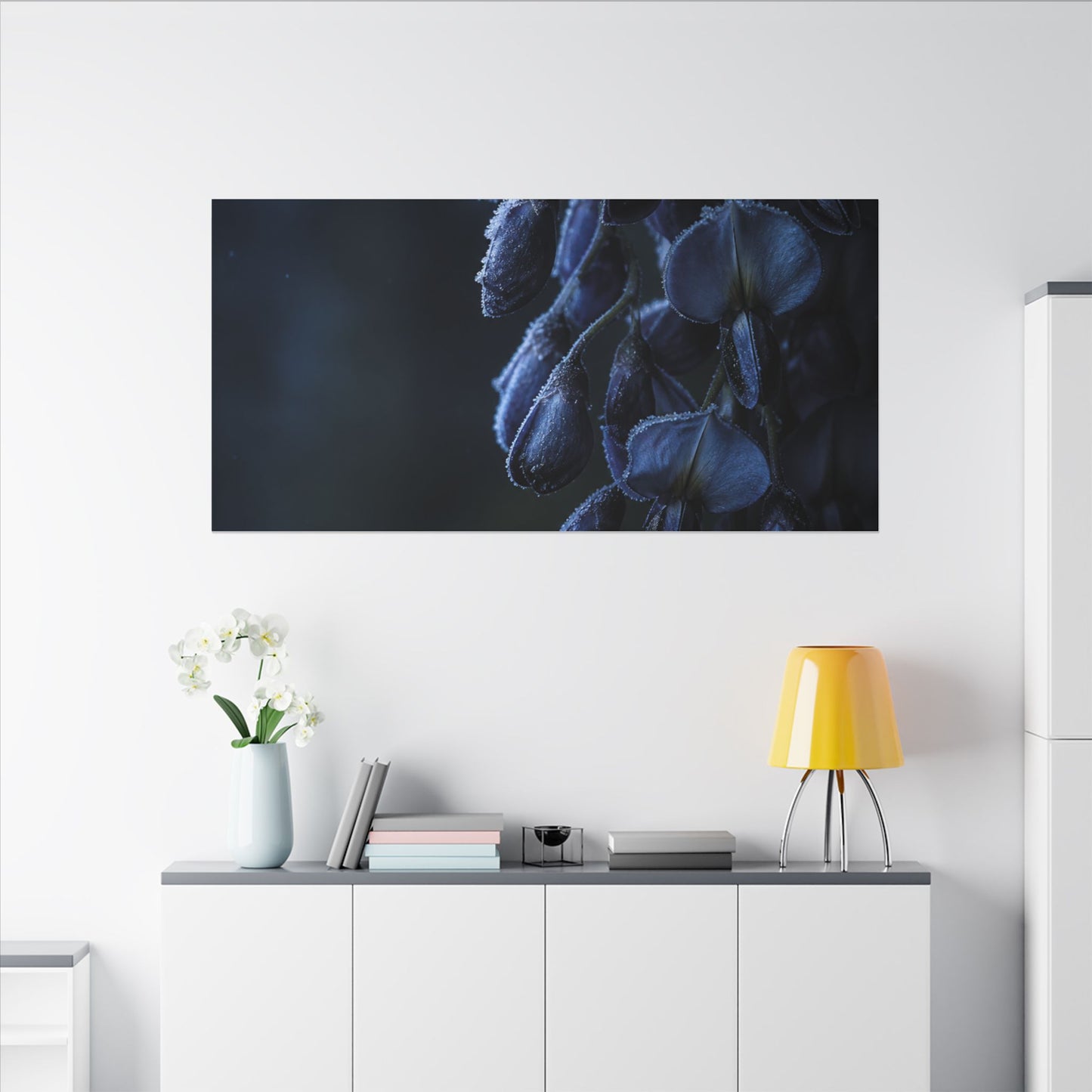 Winter Wisteria Shadow Zen Canvas Art | Atmospheric Decor