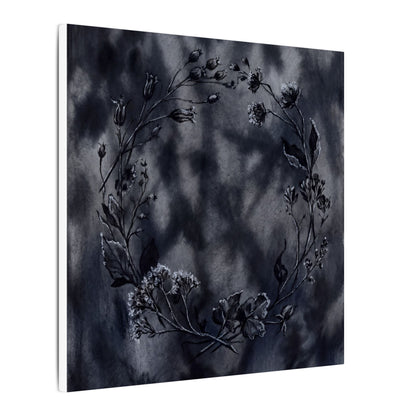Dried Flowers Canvas Art | Winter Dark Japandi Shadow Zen Art