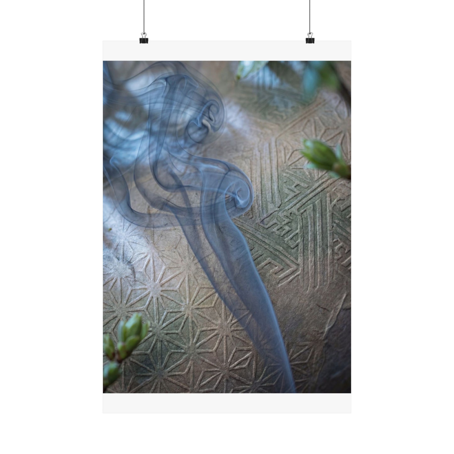 Kanso Incense Smoke Wall Art Print - Japandi Japanese Pattern