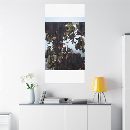Rust Patina Charcoal Ink Canvas Art | Sophisticated Dark Japandi Art