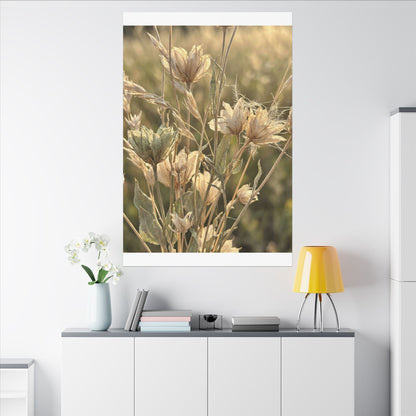 Summer Dried Flowers Minimal Line Canvas Art | Cozy Decor
