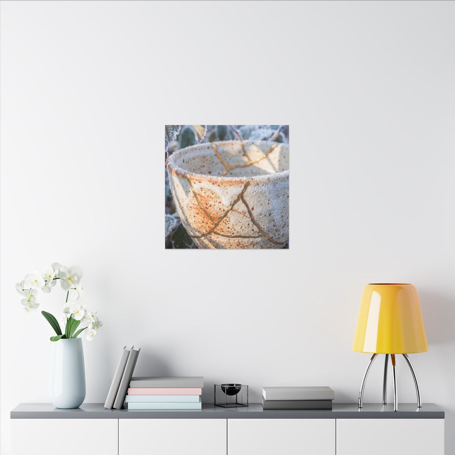 Resilient Ceramic Bowl Canvas Art - Gold Vein Kintsugi