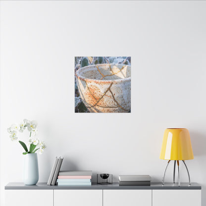 Resilient Ceramic Bowl Canvas Art - Gold Vein Kintsugi