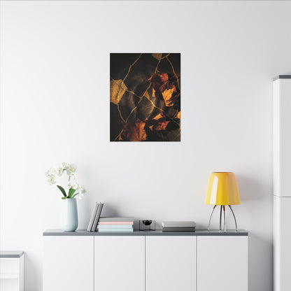 Resilient Shadow Play Canvas Art - Crackle Gold Kintsugi