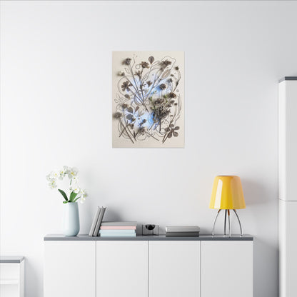 Dried Flowers Minimal Line Canvas Art | Elegant Japandi Art