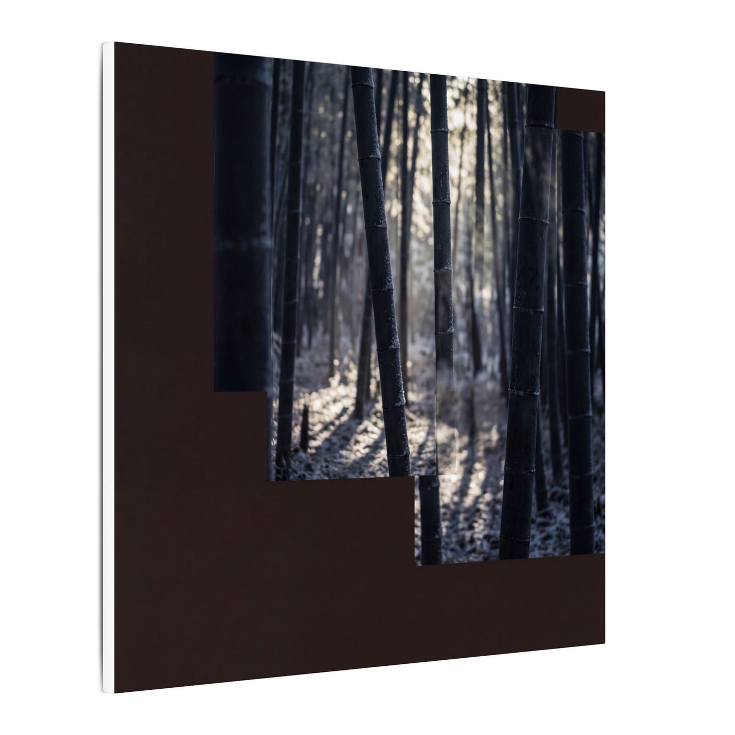 Bamboo Grove Canvas Art | Winter Dark Japandi Moody Minimal Art